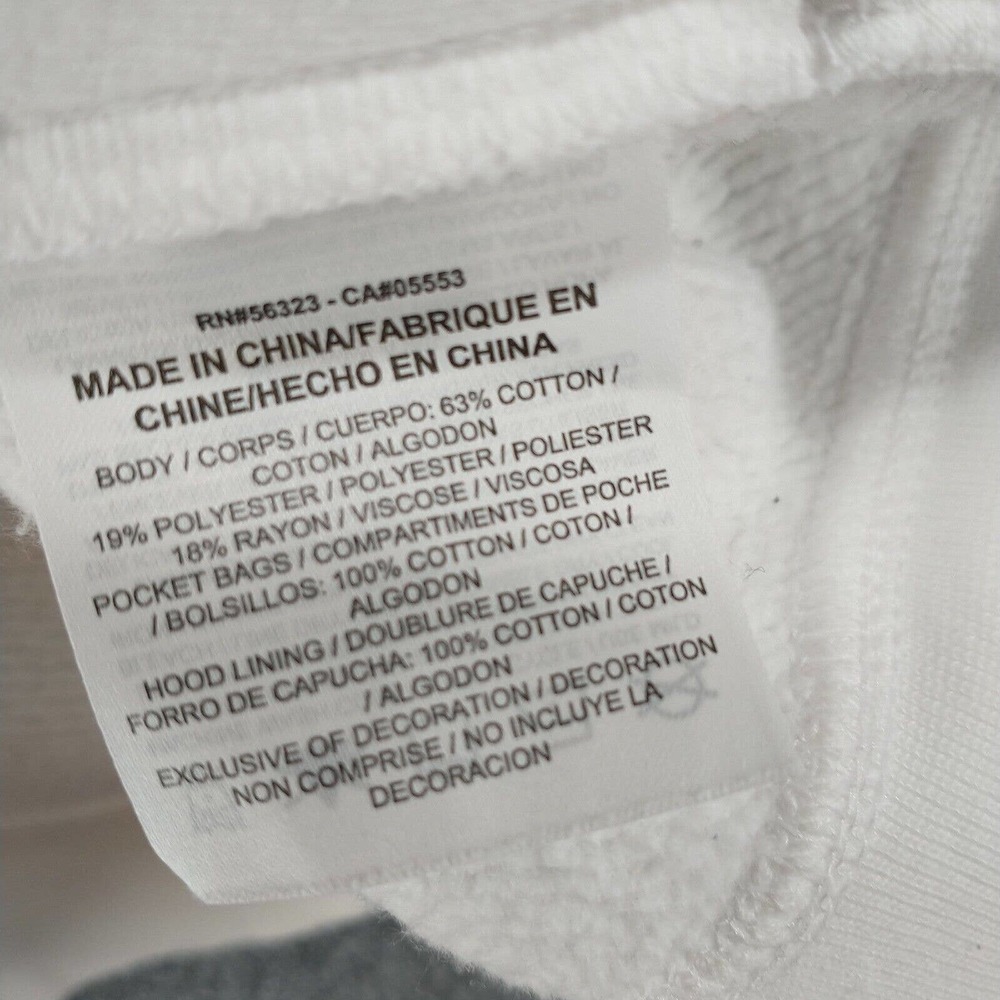 Nike Mens Hoodie White Medium Metallic Logo Funnel Neck Pullover Long Sleeve - Picture 12 of 15